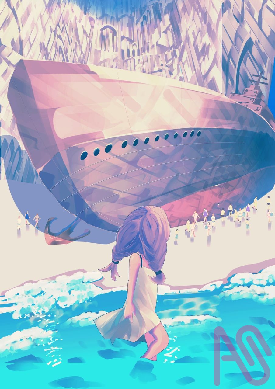 難破船 Illust of 星野かわうそ girl background