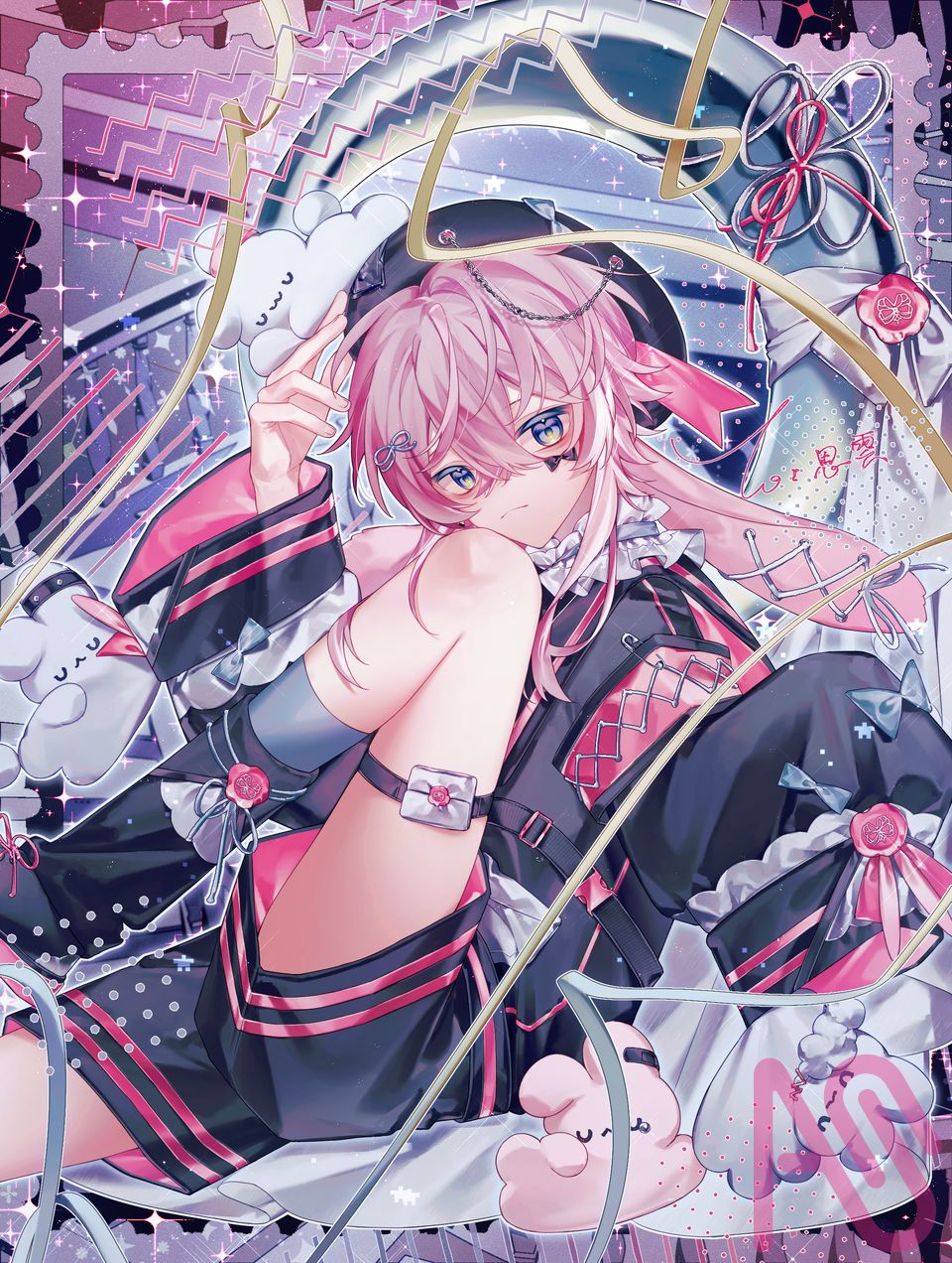 無償企画のもの Illust of ヤミ咲 drawing オリジナルキャラ illustration doodle art oc commission kawaii 初心者のクズイラスト 絵柄が好みって人にフォローされたい