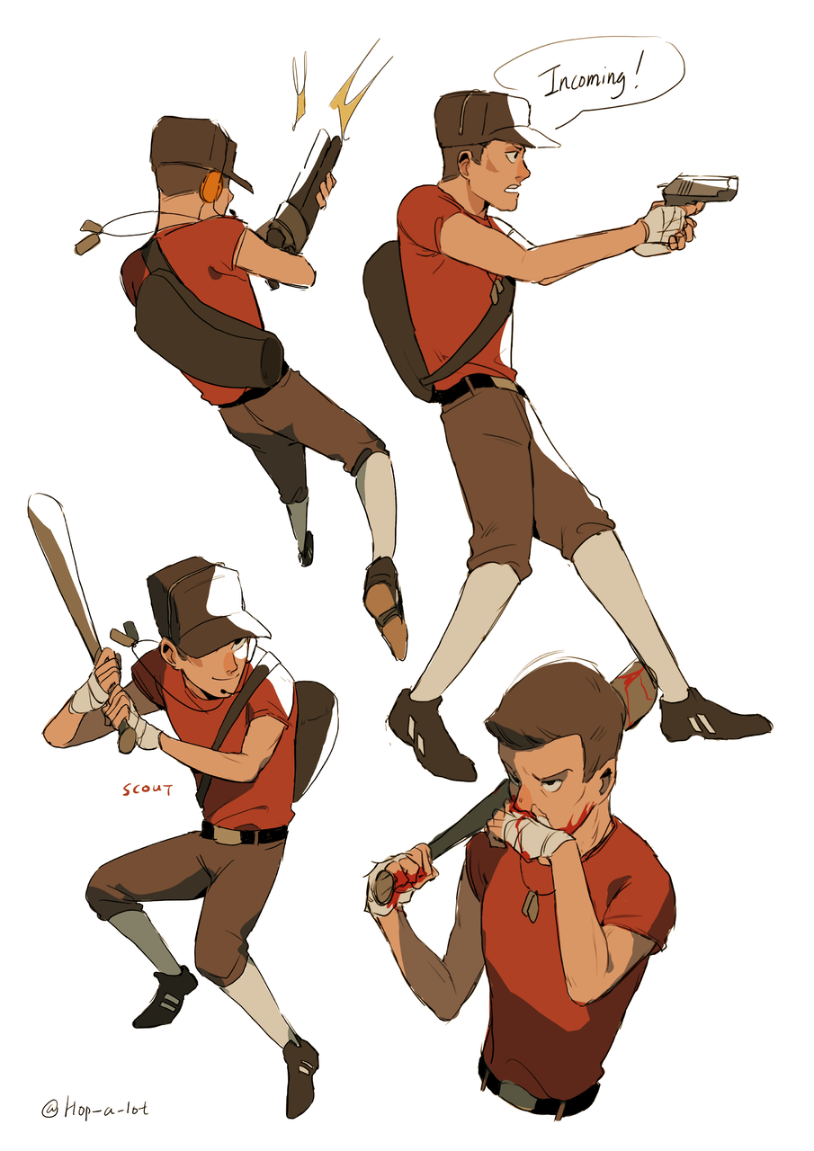 Tf2 Scout Fan Art Team Fortress 2 Mod Chibi GameBanana Scouting Tf2