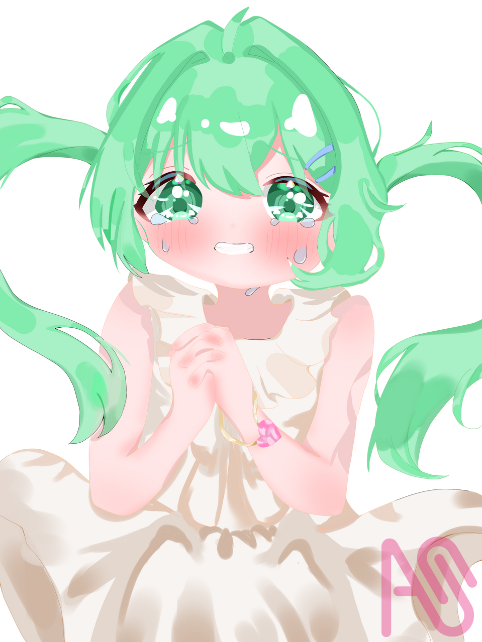 願い Illust of みたらしのお餅。 girl kawaii sea water 泣いてる