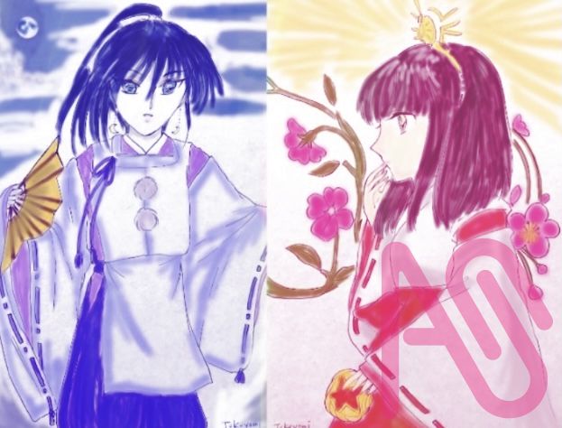 アトストを始めてから2周年記念 ツクヨミとアマテラス(リメイク絵