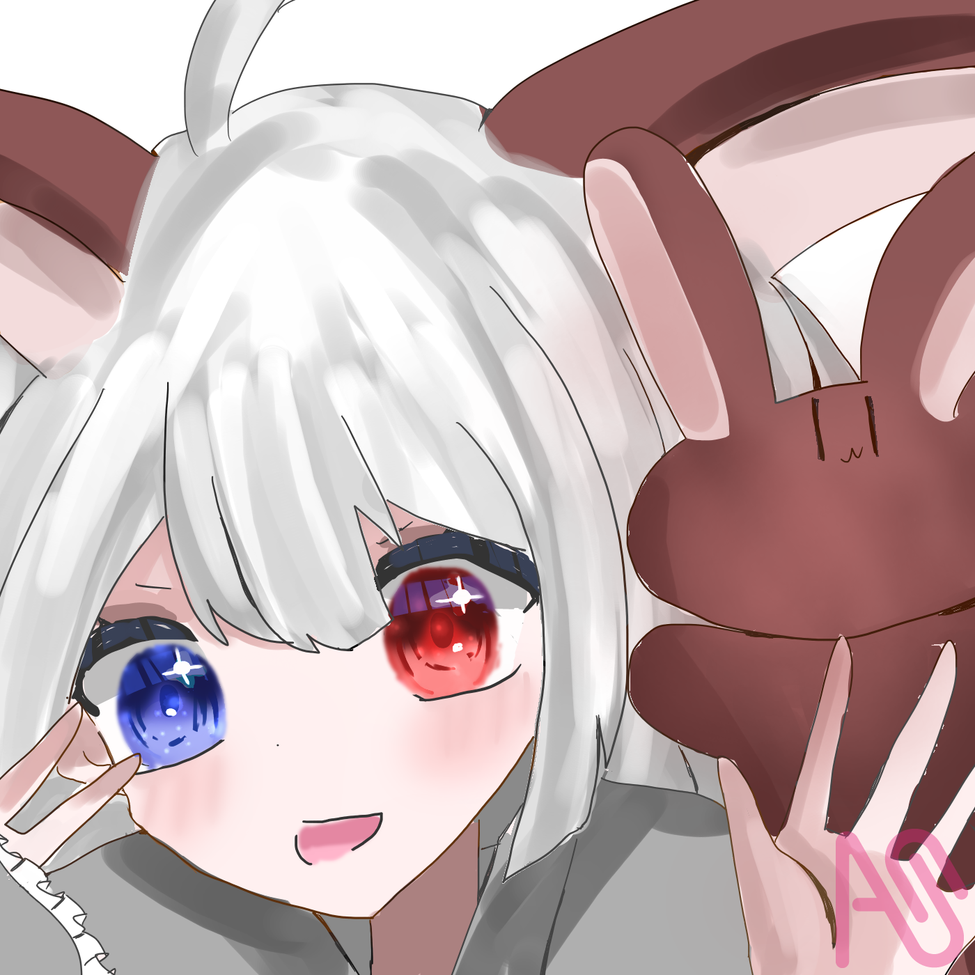 うさぎ イラスト おしゃれ 原画,キャンバス「イースターうさぎ
