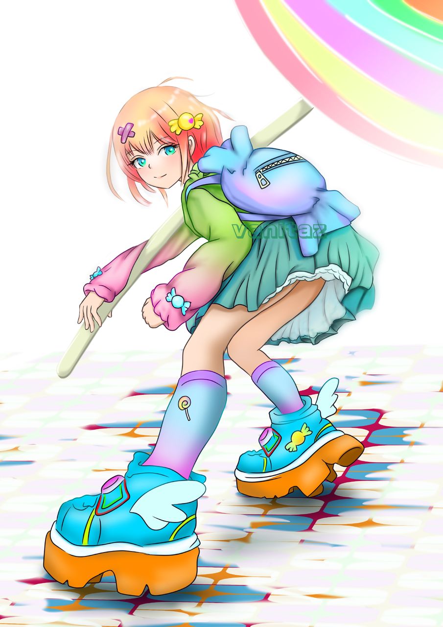 Lollipop Illust of ｳﾞｧﾆﾀｽﾞ-Vanitaz ARTstreetMonthlyIllustrationContestMayThemeCandy 描いてみた illustration