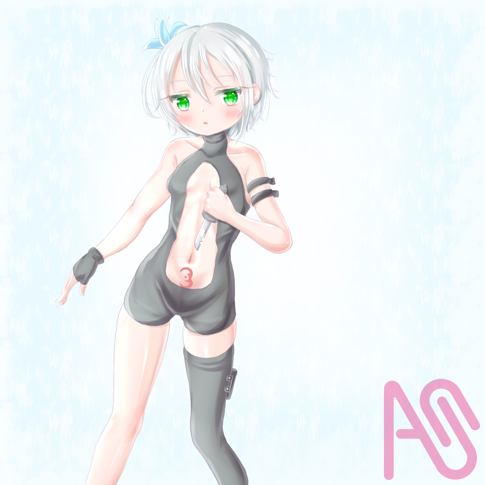 Noa Illust of 路邊的野猫 girl fanart cute kawaii loli よその子 過去絵 white_hair shorthair 絵柄が好みって人にフォローされたい