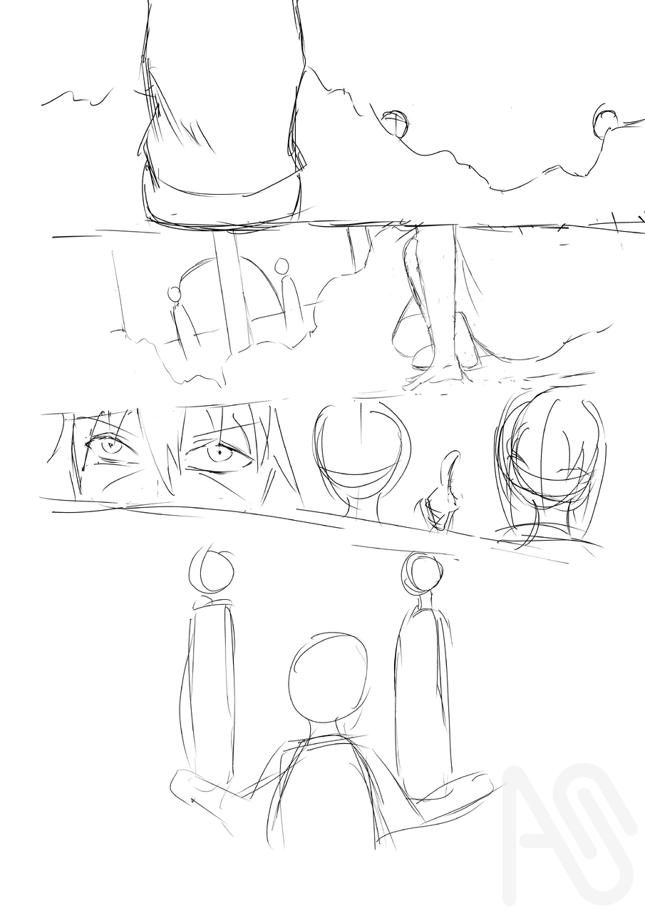 操獸者第10話第14頁的草稿和線稿 Illust of 夜貓不熬夜 Comics 線搞 分鏡