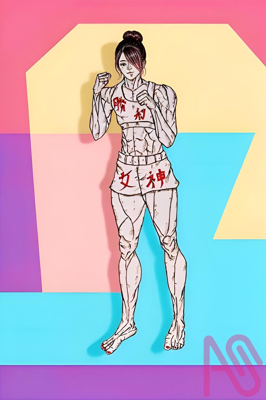 女子格闘家 Illust of 絵夢 感謝 monochrome 練習中 muscle 応援 ありがとうございます 編集 analog 女子格闘