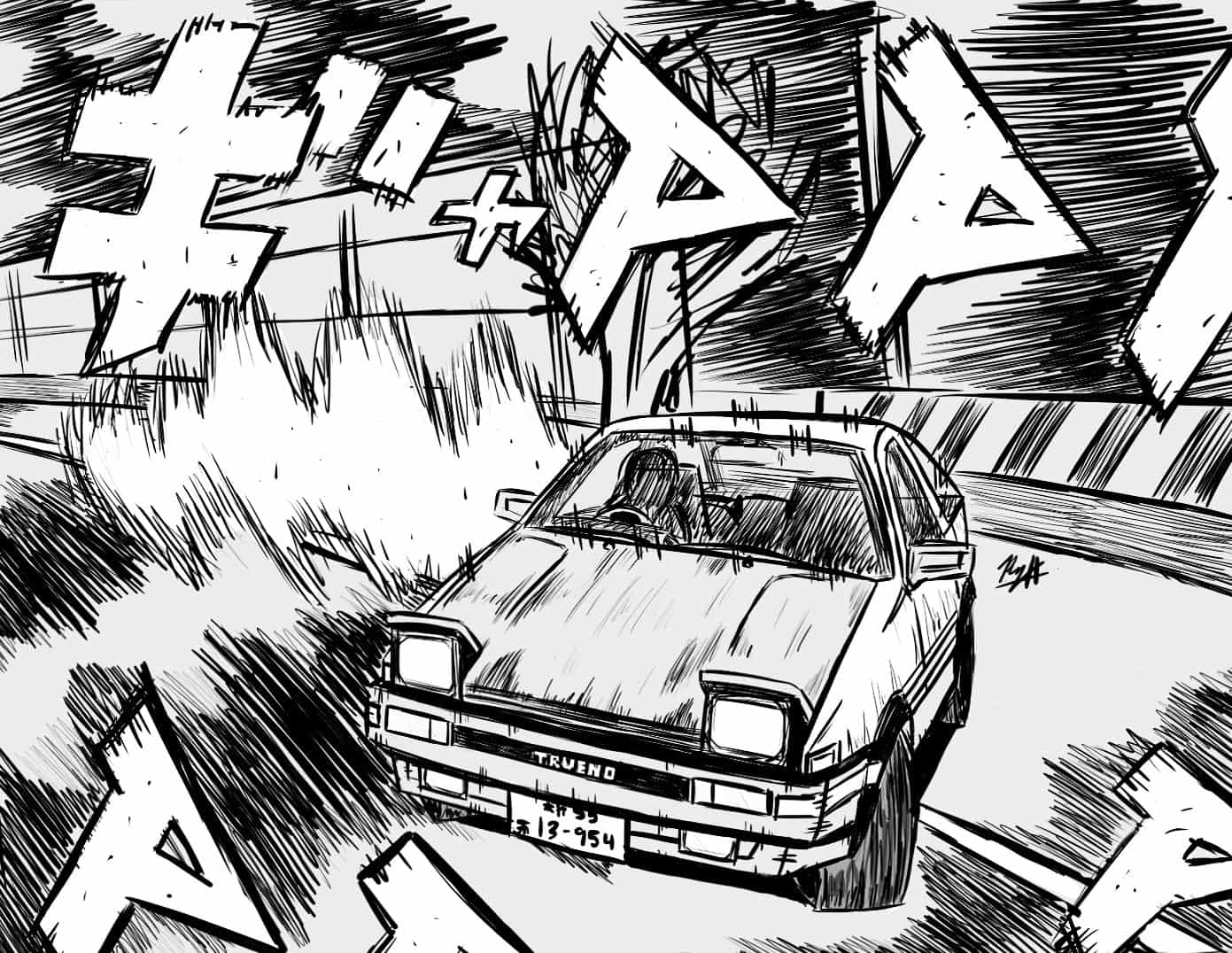 Initial D Toyota Sprinter Trueno AE86 The_D0C70R - イラスト ART