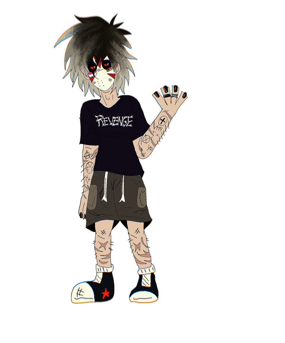 The gang  Illust of 𝑬𝑽@ boy oc cool Mask Idk mask Afourteen Ev@