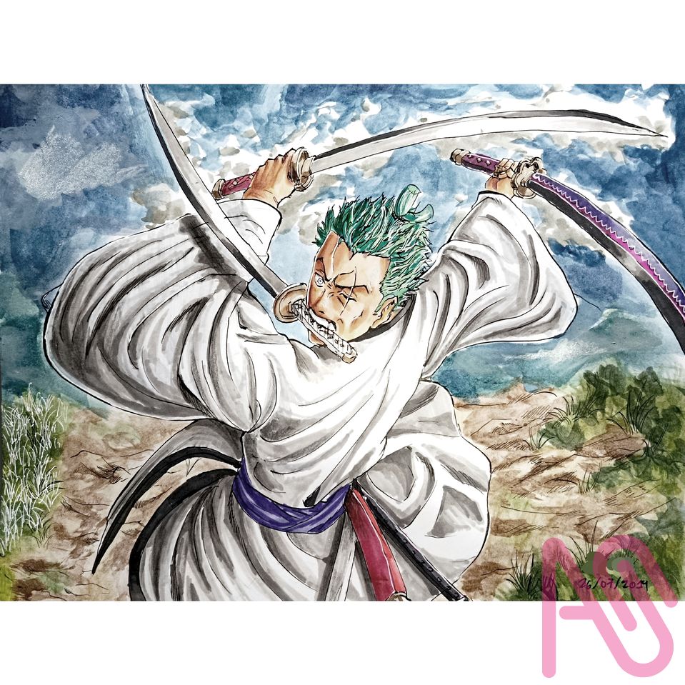 Fanart 2019 One Piece Zoro Illust of DartC fanart illustration art anime character manga ONEPIECE handdrawn alcoholmarkers