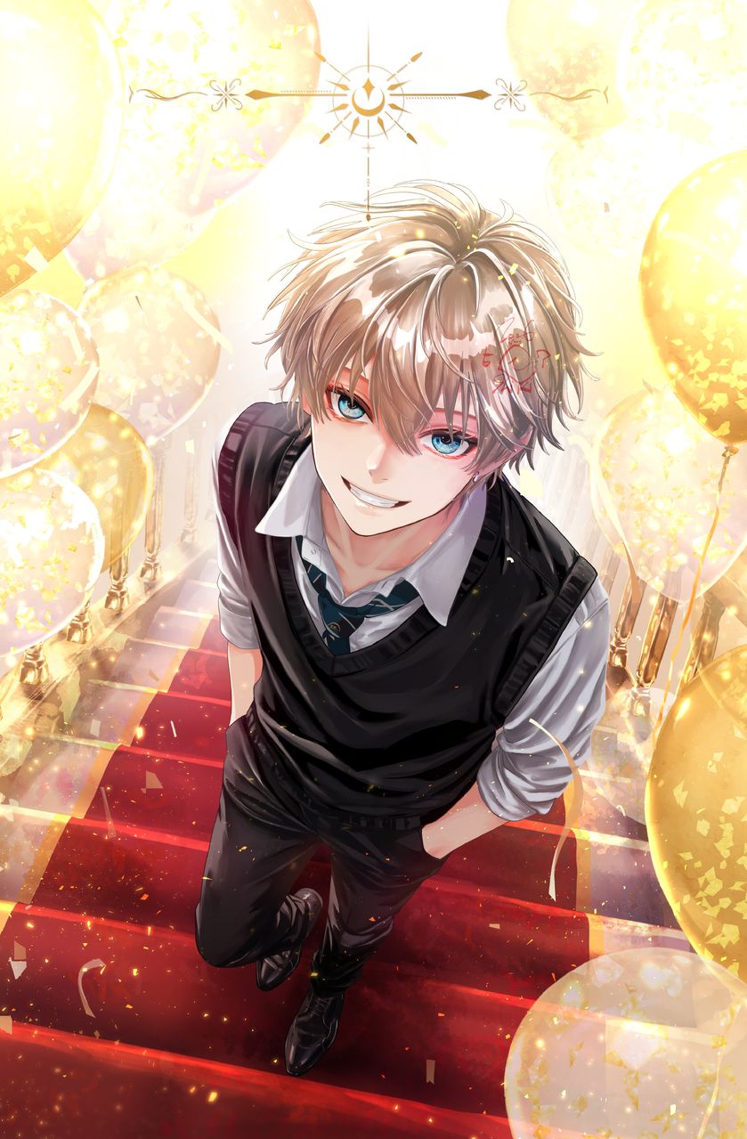 HBD to me Illust of ichiiShiki impasto uniform art original male boy yellow oc Doggo 代理