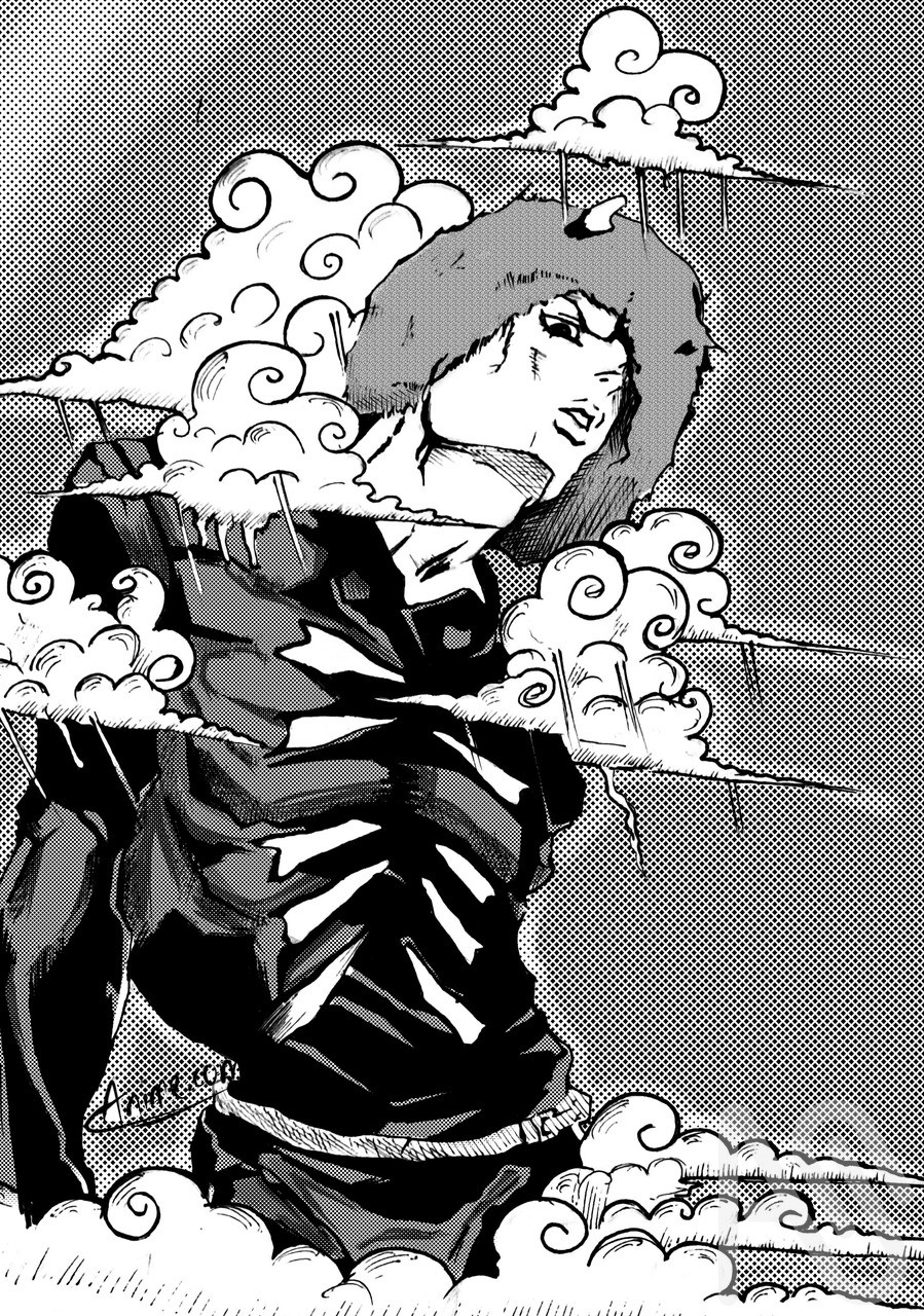 Weather Report:New Cloud Design Illust of Warren illustration JOJO'S_BIZARRE_ADVENTURE mangastyle analog WeatherReport hirohikoaraki
