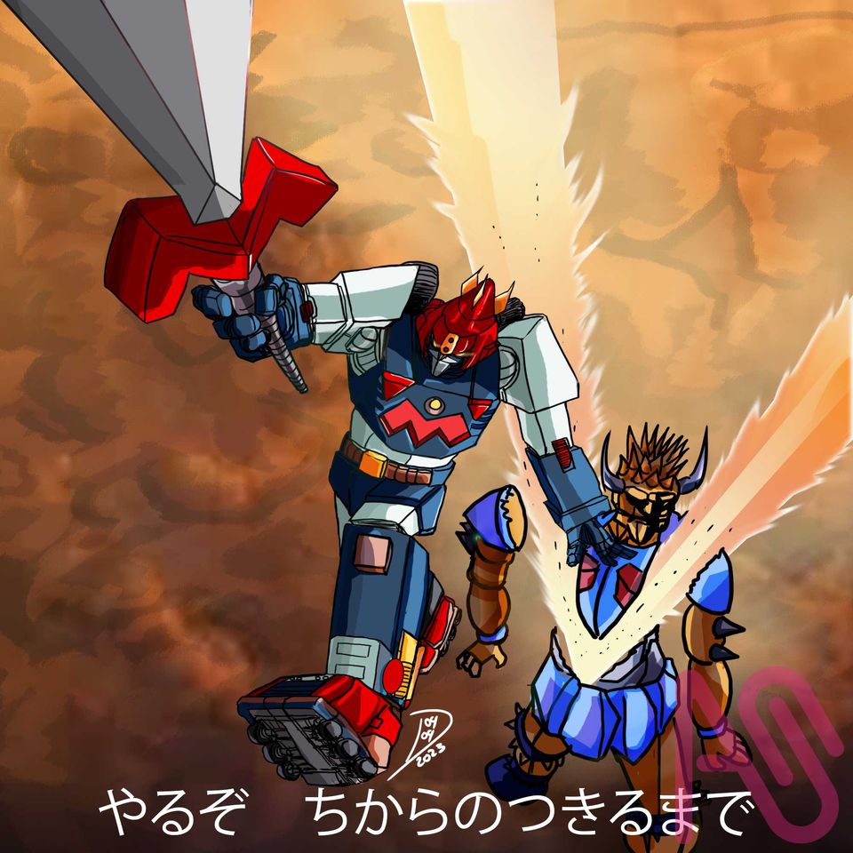 VOLTES V  Illust of Adhi Trahono digital mecha superrobot analog AnalogDrawing