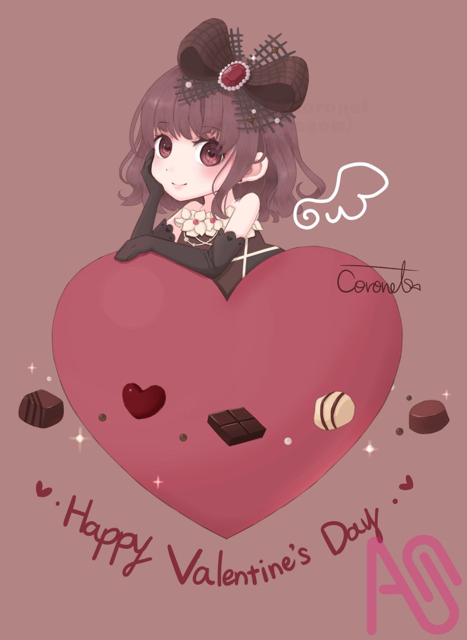 Happy Valentine's Day 2026 Illust of Coronet girl original Valentine ValentinesDay
