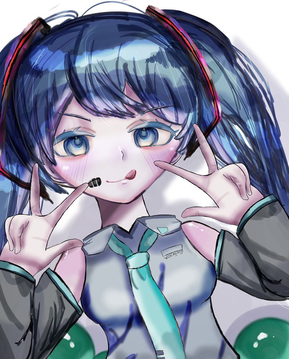 3ヶ月前のリメイクです✨ Illust of かめさん🐢 fanfic girl fanart hatsunemiku VOCALOID cute digital color kawaii