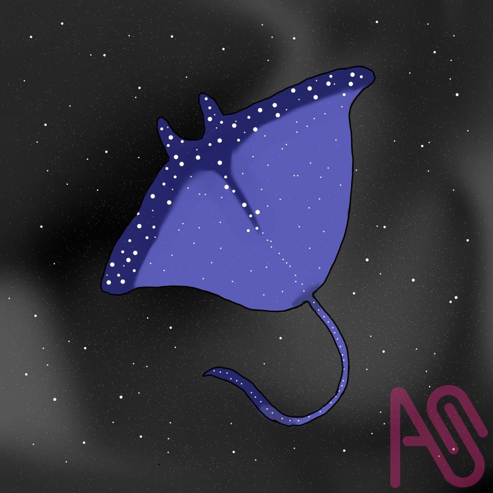 Mantaray Illust of Kianna_smith blue newartist mantaray