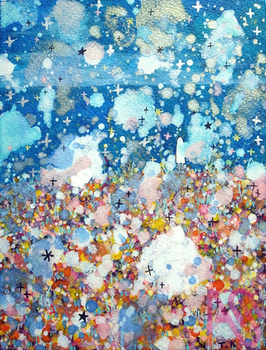 おぼろ③ Illust of かみやま girl watercolor art original キラキラ scenery analog