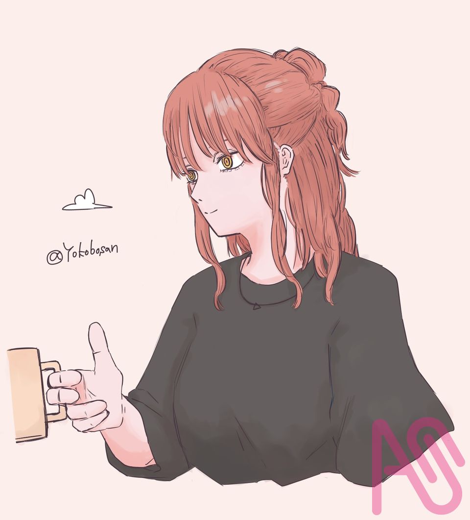 ハーフアップのマキマさん Illust of 横棒 kawaii ハーフアップ ChainsawMan マキマ