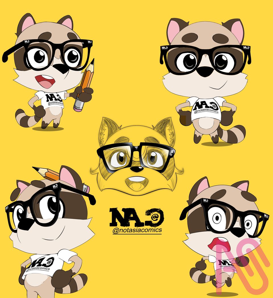 NAC character sheet Illust of @notasiacomics chibi oc cartoon furry animeart mangaart