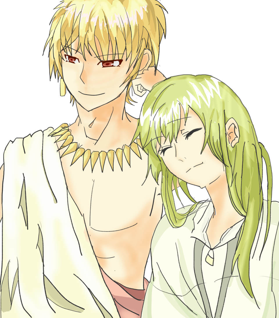 엔키두 길가메쉬 エンキドゥ ギルガメッシュ Fate 채색 총 마무리 은의빛 Illustrations Art Street