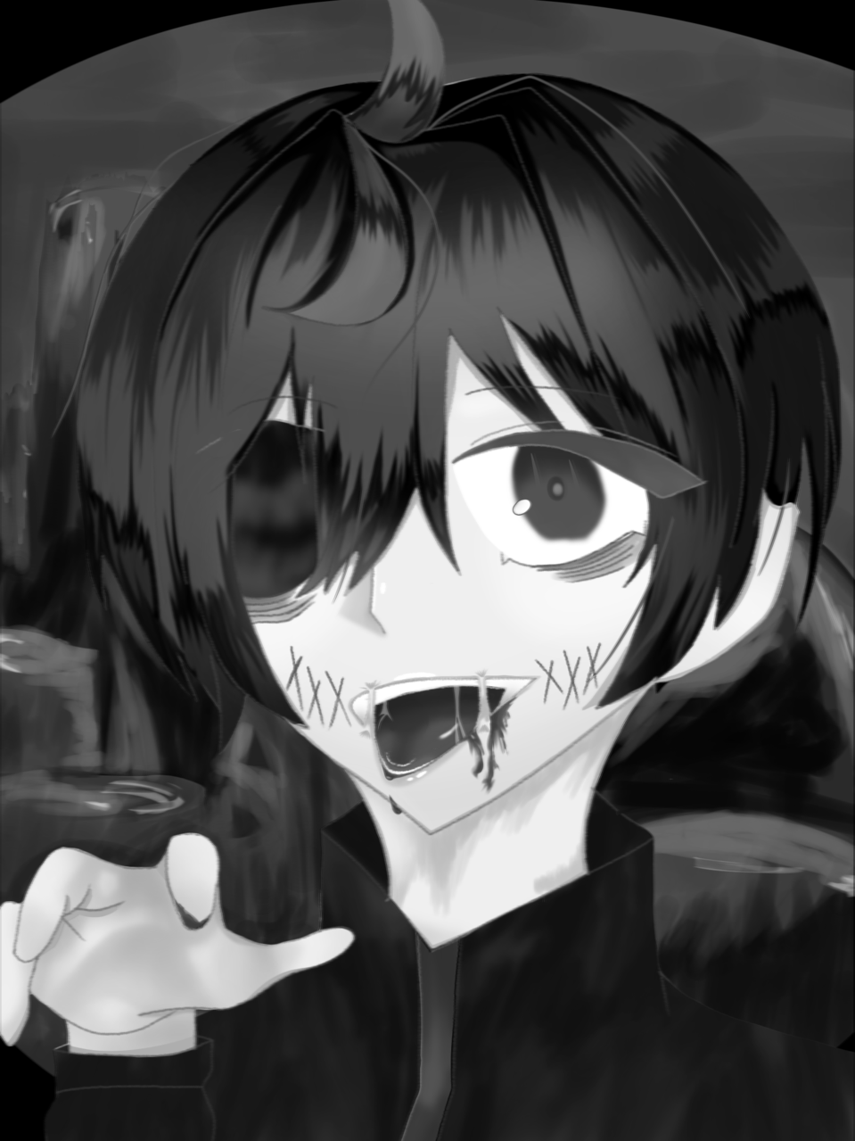 モノクロバージョン 不幸者 しぇなガチ勢 イラスト Art Street アートストリート