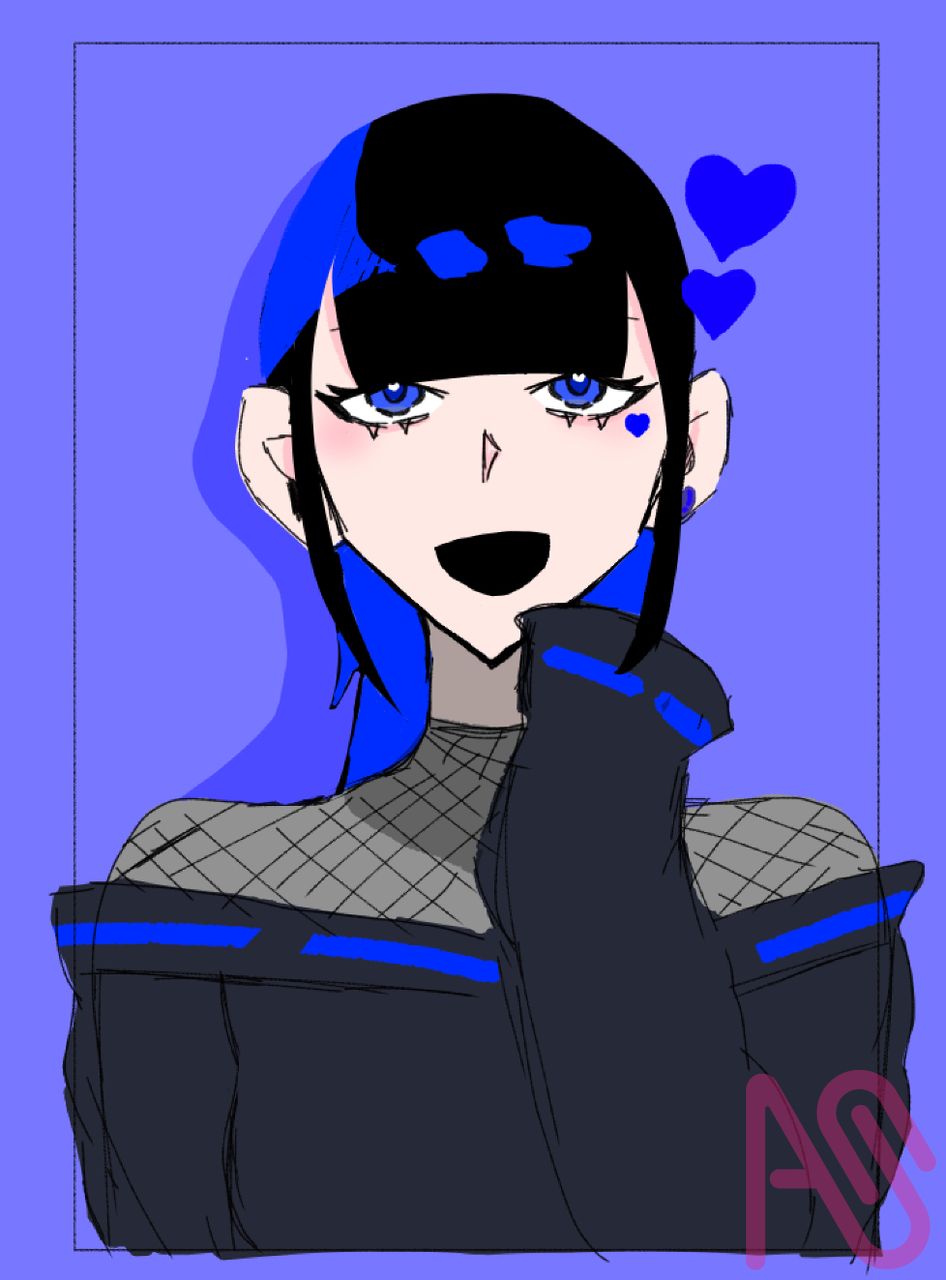 落書き Illust of リオミロク girl blue illustration digital oc kawaii うちのこ 🖤🟦