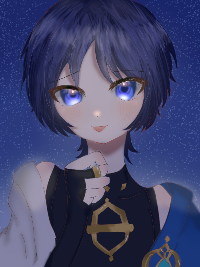 あらら〜へなちょこめ〜 Illust of 魚黒　橙@代選中 GenshinImpact スカラマシュ 放浪者 まって好き 将来大物絵師確定😭