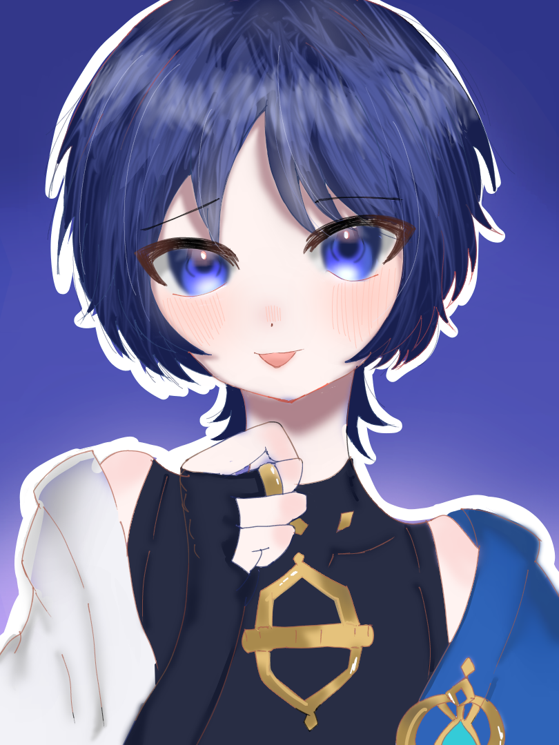 あらら〜へなちょこめ〜 Illust of 魚黒　橙@代選中 GenshinImpact スカラマシュ 放浪者 まって好き 将来大物絵師確定😭