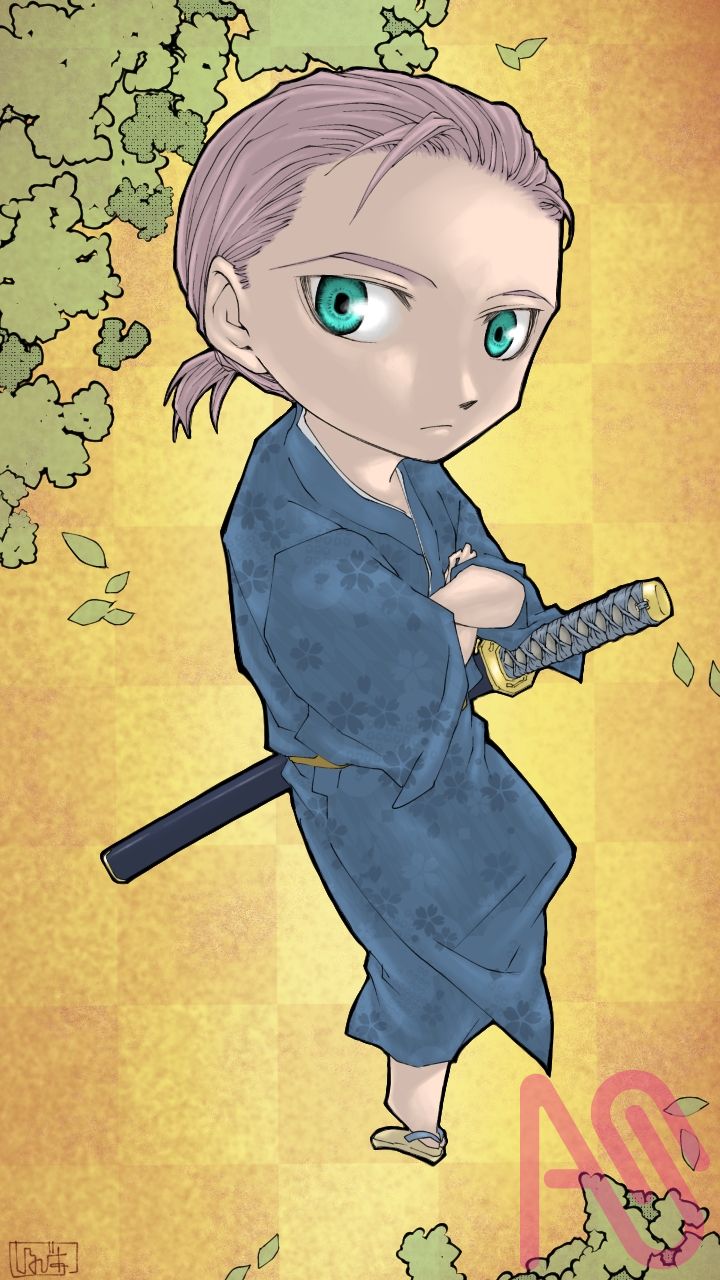 着物と刀 Illust of しるびあ Japanese_style 一次創作 kimono 刀 chibi digital oc アイビスペイント 創作イラスト