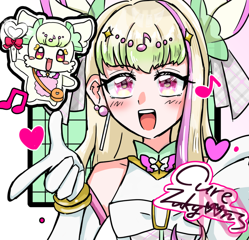 心ズッキュン☆キュアズキューン！ Illust of 🍫ちょこみんと🎀＠代選~１/３１まで✨ girl fanart illustration メディバンペイント PrettyCure キミとアイドルプリキュア♪ プリルン キュアズキューン