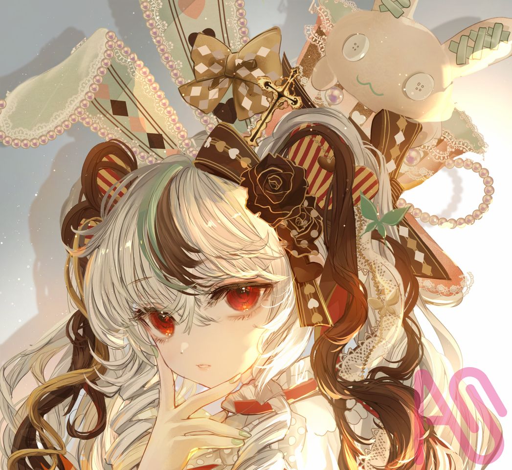 Easterbunny🐰 Illust of こもりひっき🦋初書籍★メルヘンファンタジー衣装アイデアbook girl rabbit illustration original digital oc kawaii spring イースター