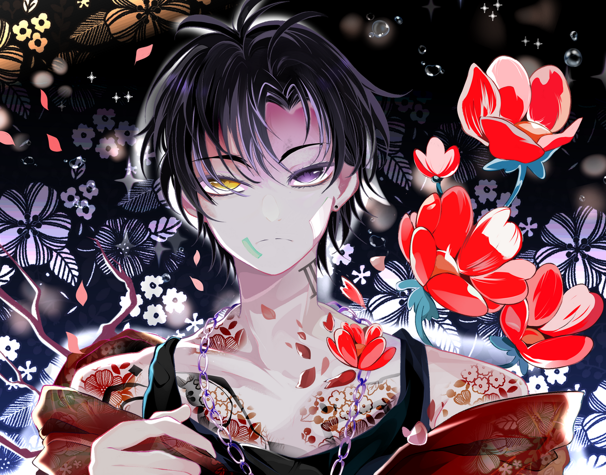 Memory Illust of Syaori anime digital boy medibang color flower original_character arte chiikawa