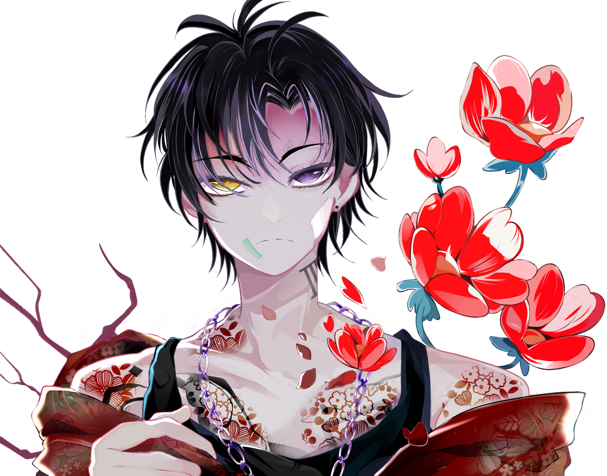 Memory Illust of Syaori anime digital boy medibang color flower original_character arte chiikawa