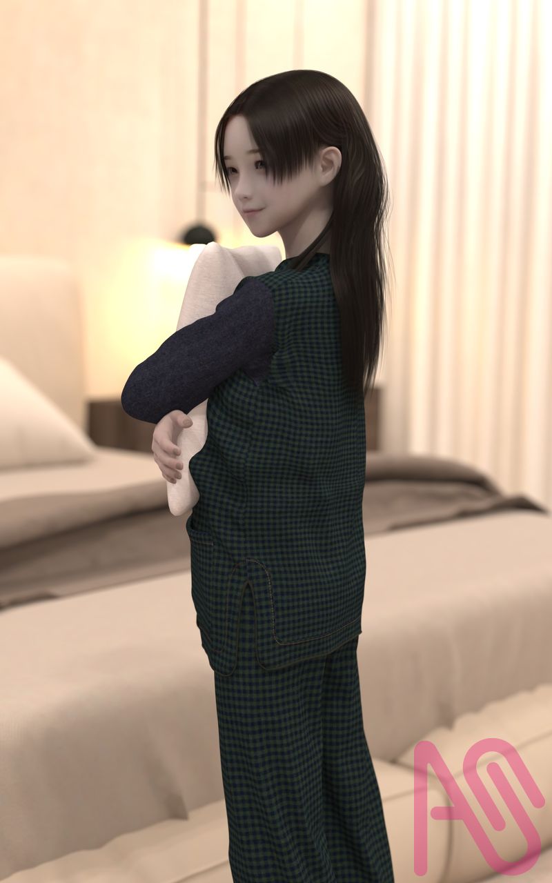 寝室 Illust of Jackie Jackson girl original pajama 3DCG DazStudio Photoreal