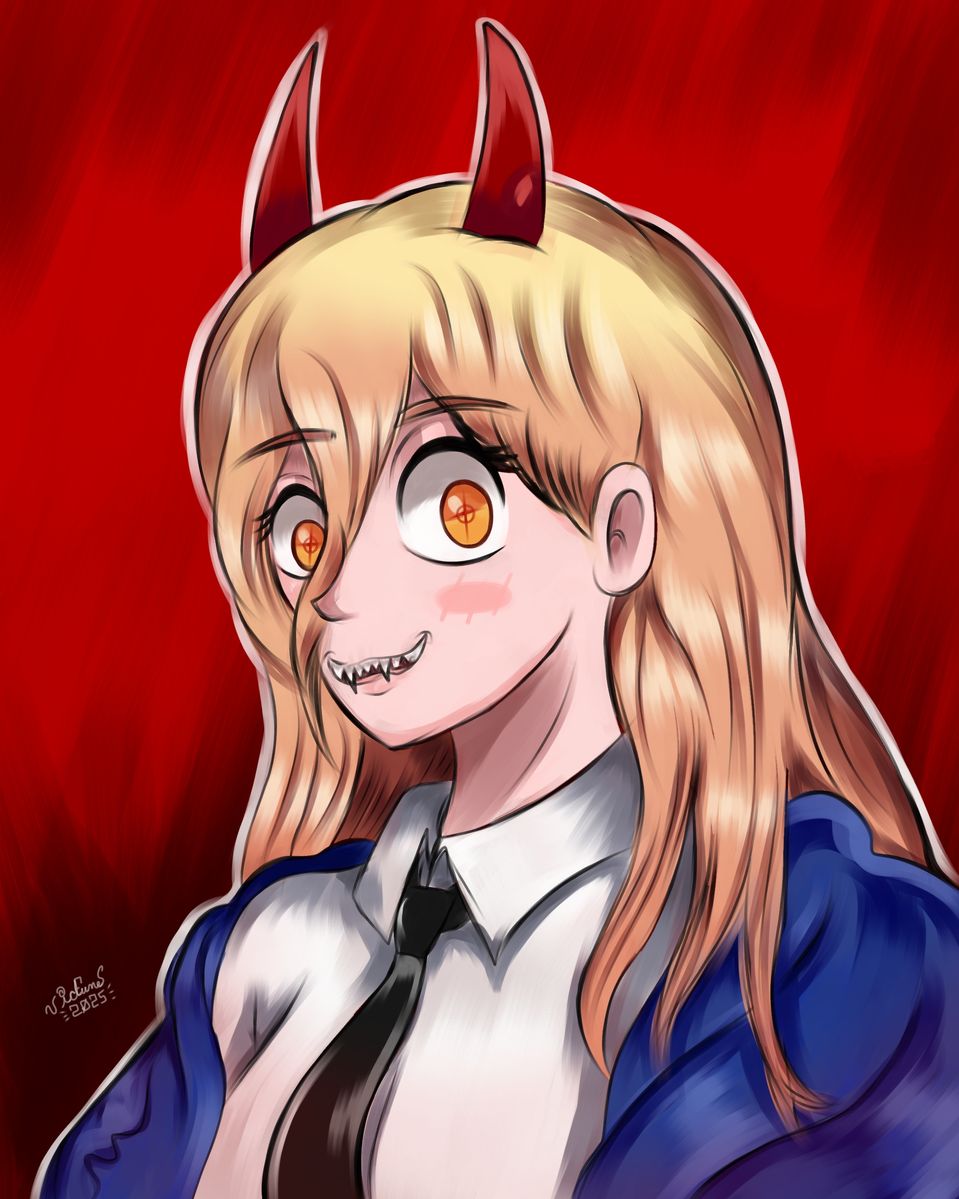 Pooower!! 😈🩸 Illust of vicfunes fanart illustration anime digital blood animegirl cutegirl power devilgirl ChainsawMan