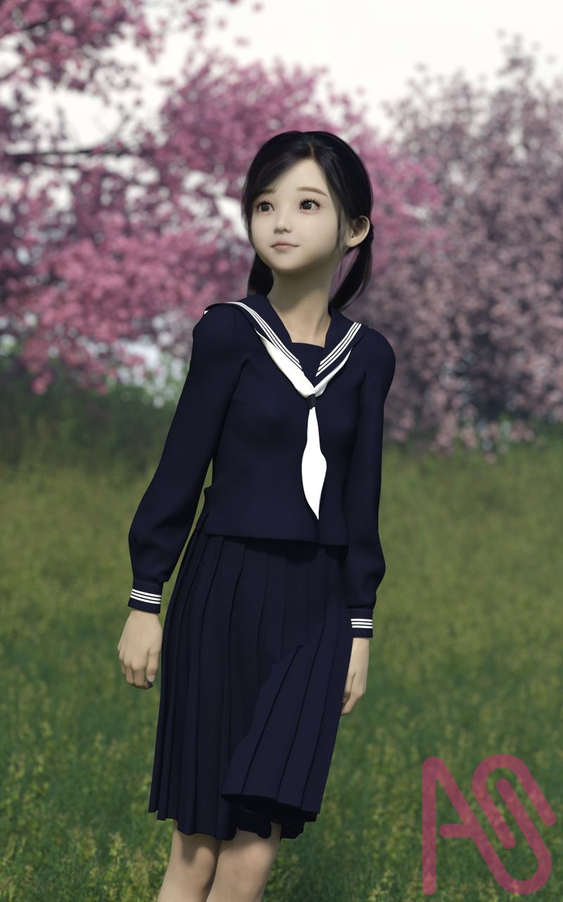 桜 Illust of Jackie Jackson CherryBlossomIllustrationCampaign girl sakura uniform original sailor_uniform 3DCG DazStudio Photoreal