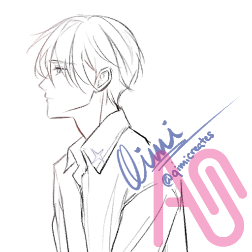 [OC] Mono | モノ Illust of Qimi 泣蜜 BL illustration sketch original male oc man handsome FatedOnceAgain