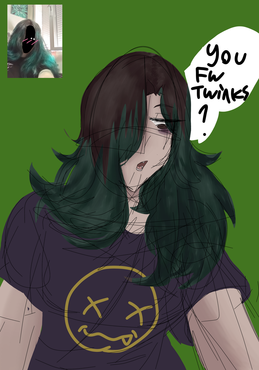Died my hair nya Illust of WHORROR (Hole Version) fanart anime medibangpaint digital oc Gay animestyle self-portrait ibispaint Fag