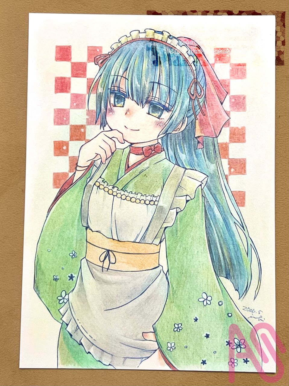 和メイド Illust of 犬君　(イヌキ) coloredpencil oc アナログイラスト