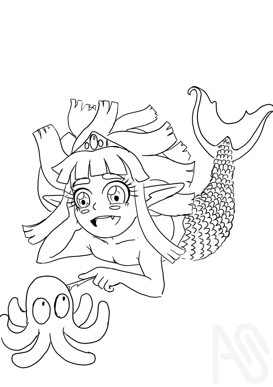 pequeña sirena Illust of poroniel-33 illustration original color diseño personajes