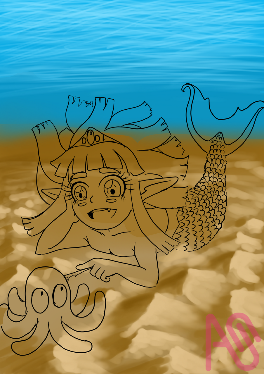 pequeña sirena Illust of poroniel-33 illustration original color diseño personajes