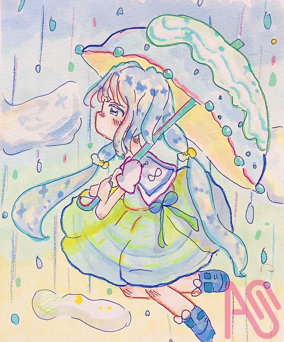 雨に浮かぶ Illust of プリンちゃん girl rain analog