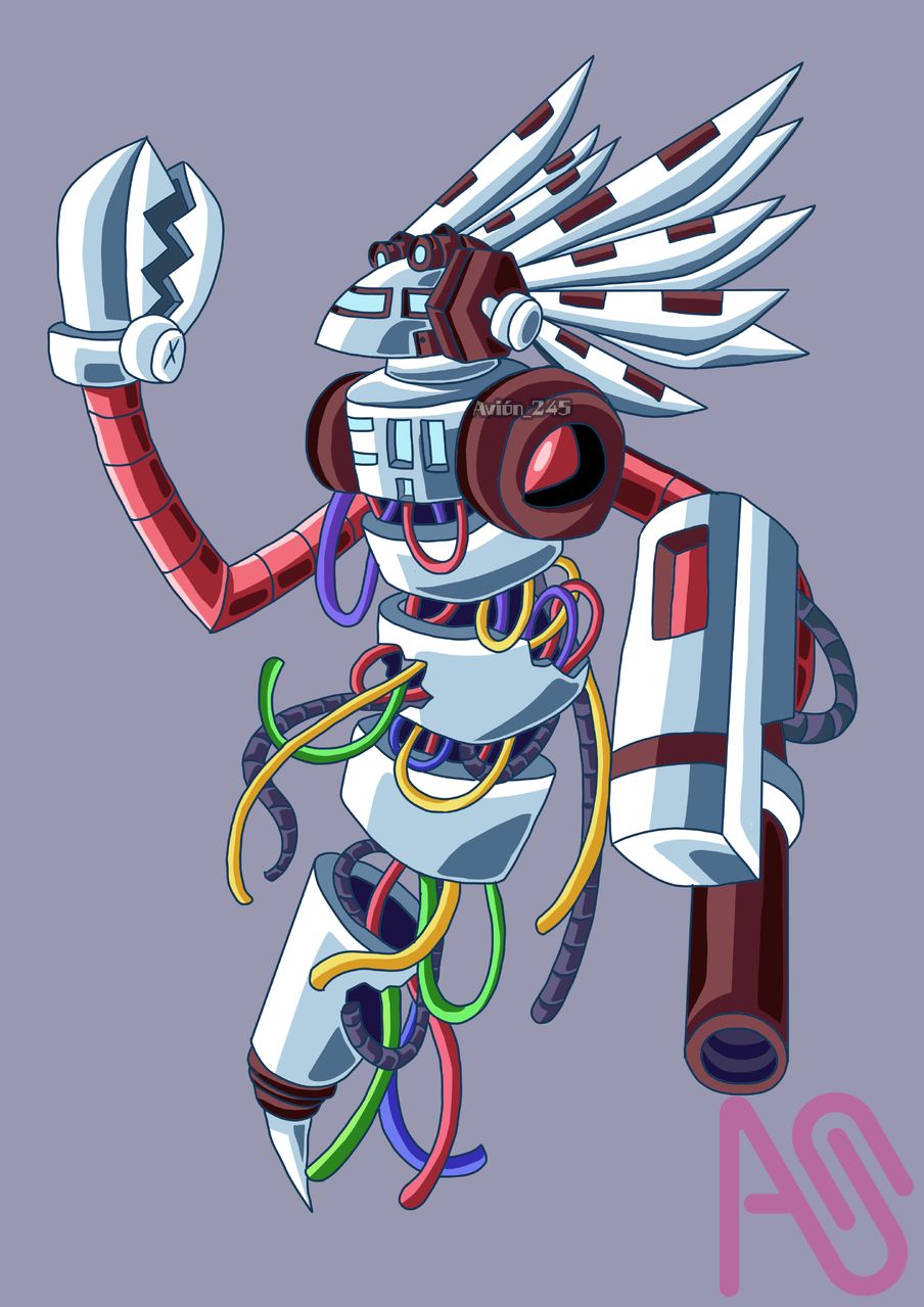 Sky Knight remake - Spaceship Ecco Illust of Avión_245 oc medibang robot pencil mecha traditional illustrations characterdesign spaceshipecco