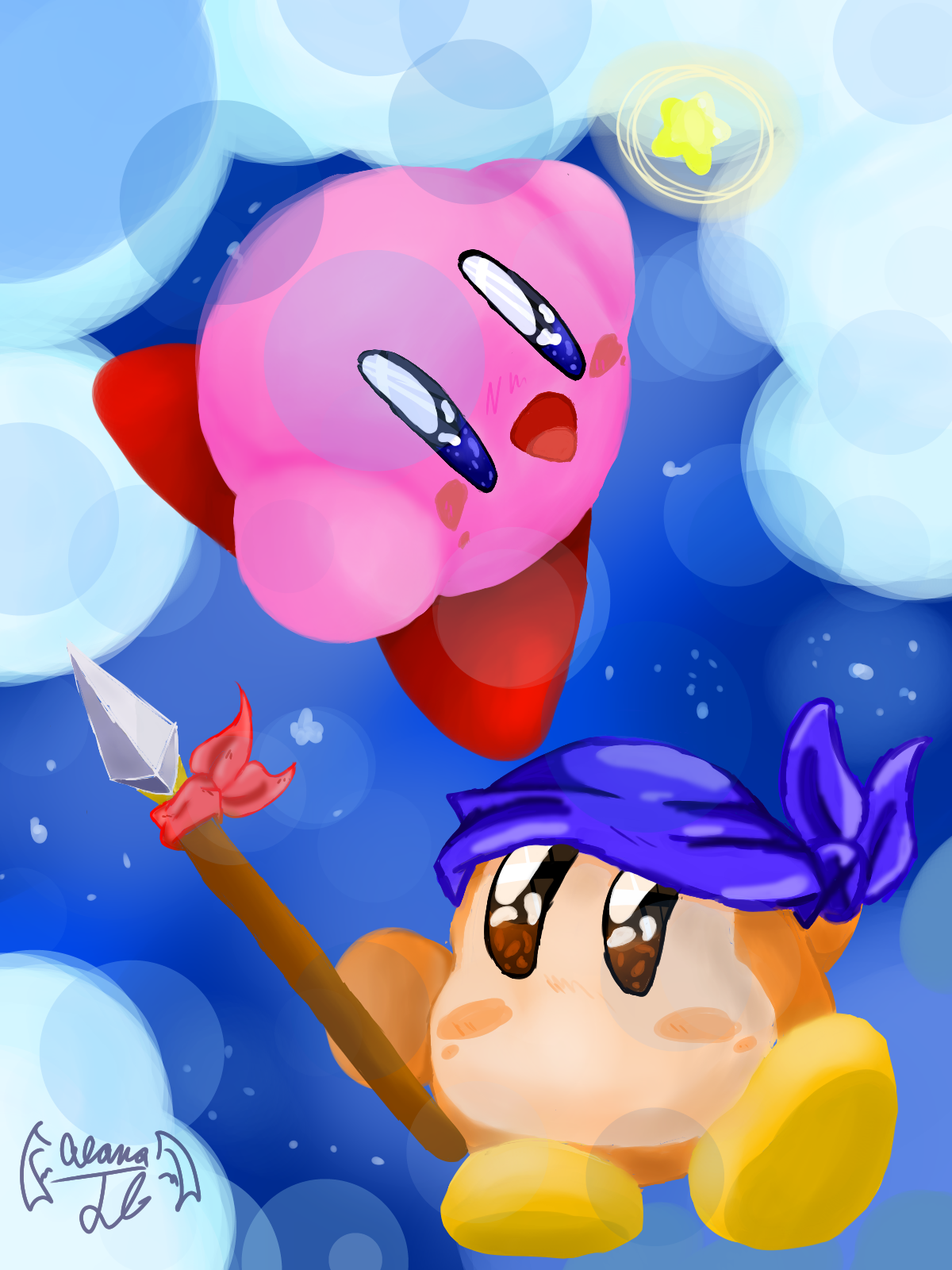 Kirby and Bandana Dee DragoMaster77 Illustrations ART street