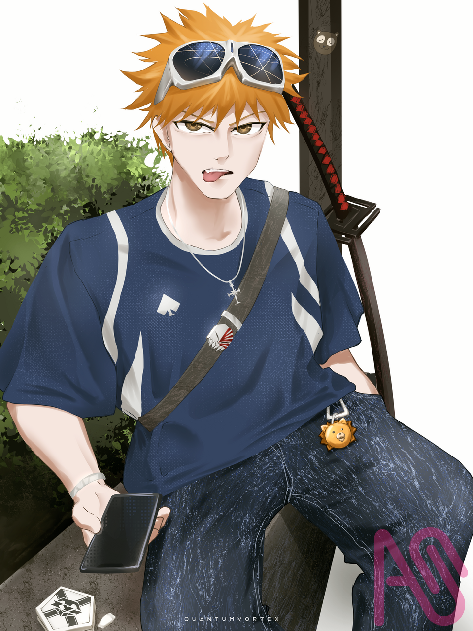 Ichigo Streetwear Illust of QuantumVortex illustration BLEACH characterdesign Ichigo streetwear Bleachfanart