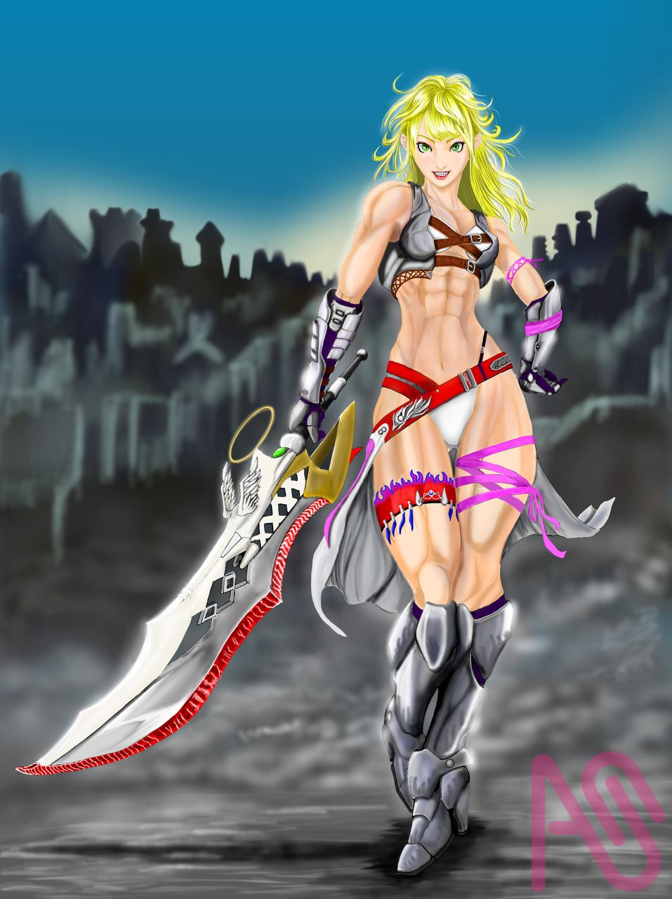 戦士 Illust of Silver female original muscle 大剣 Silverseed