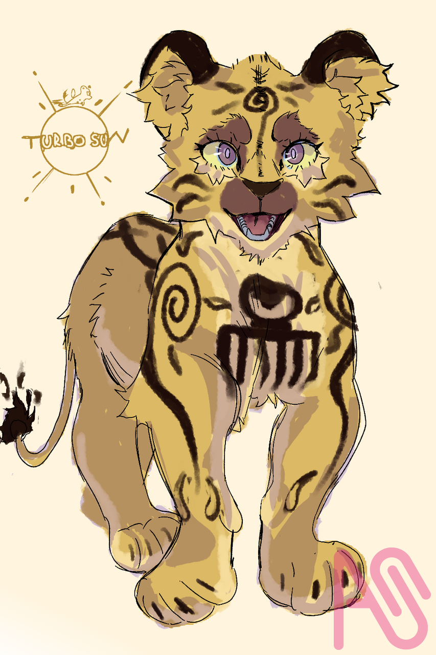 Redesign of Sun ✨ Illust of Turbo_sun56 animal cat cute manga oc medibang Lion afro feline TheLionKing
