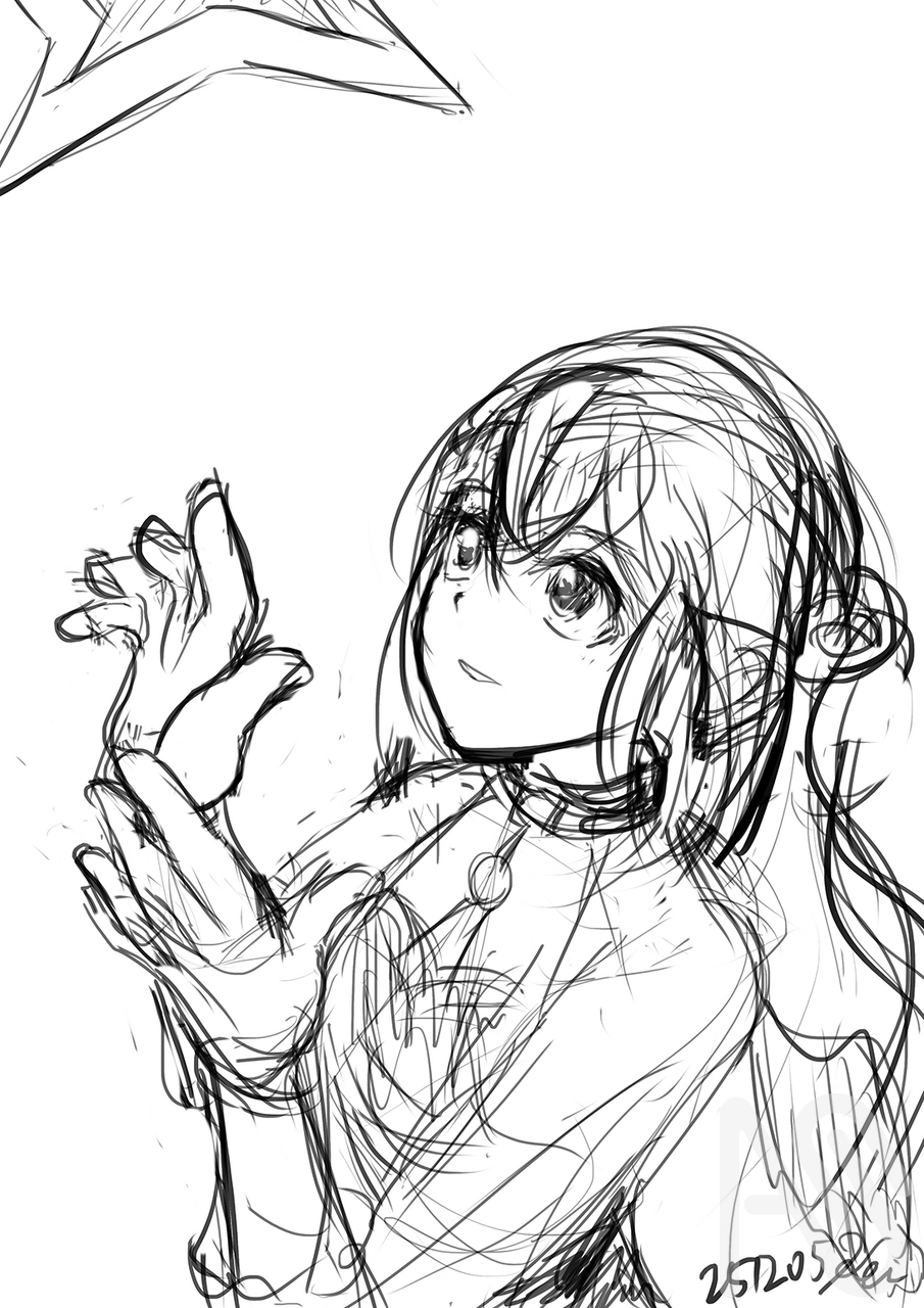 彼方へ Illust of おきけい angel girl fanart 堕天使 virtual_YouTuber hololive かなたーと