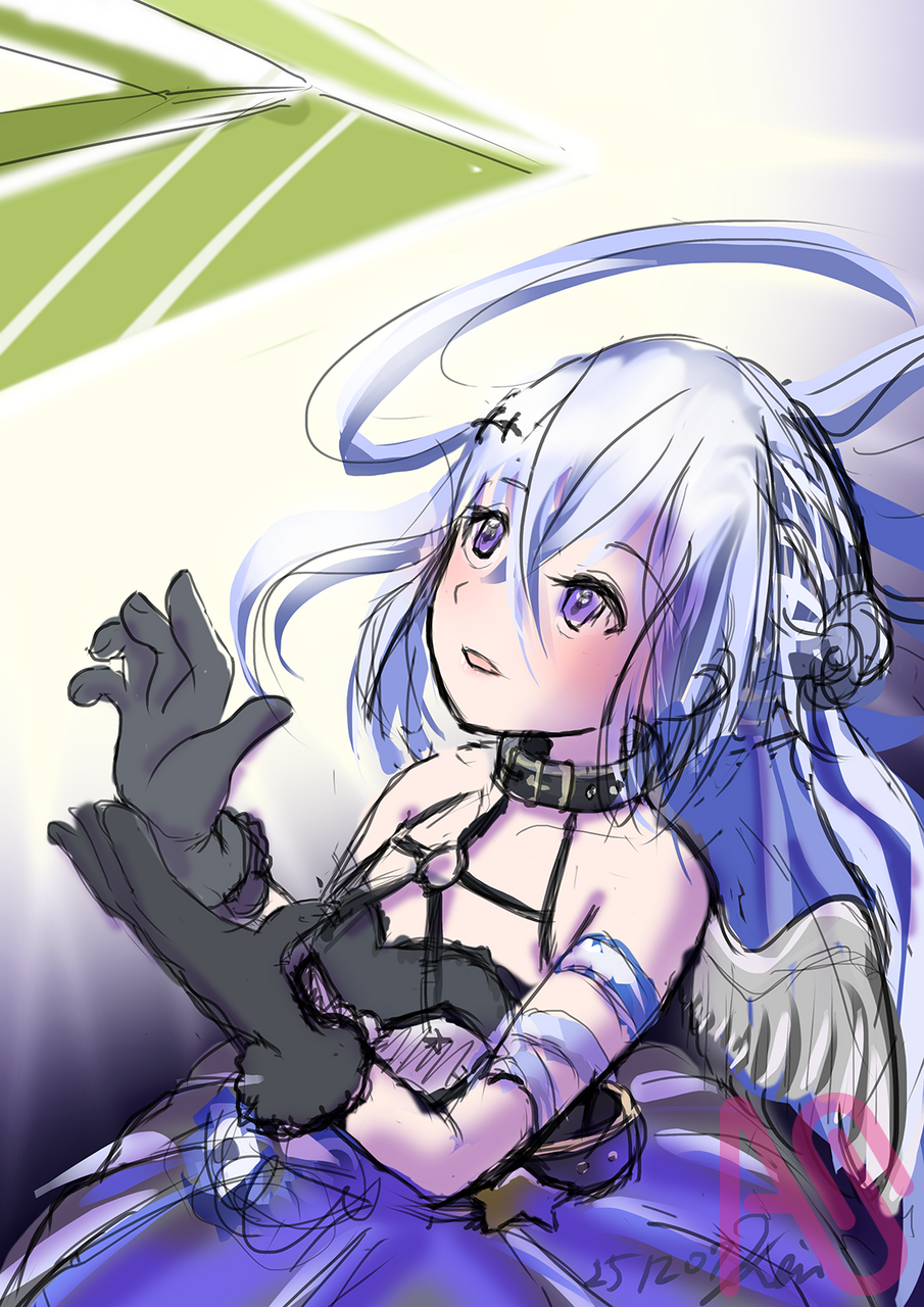 彼方へ Illust of おきけい angel girl fanart 堕天使 virtual_YouTuber hololive かなたーと