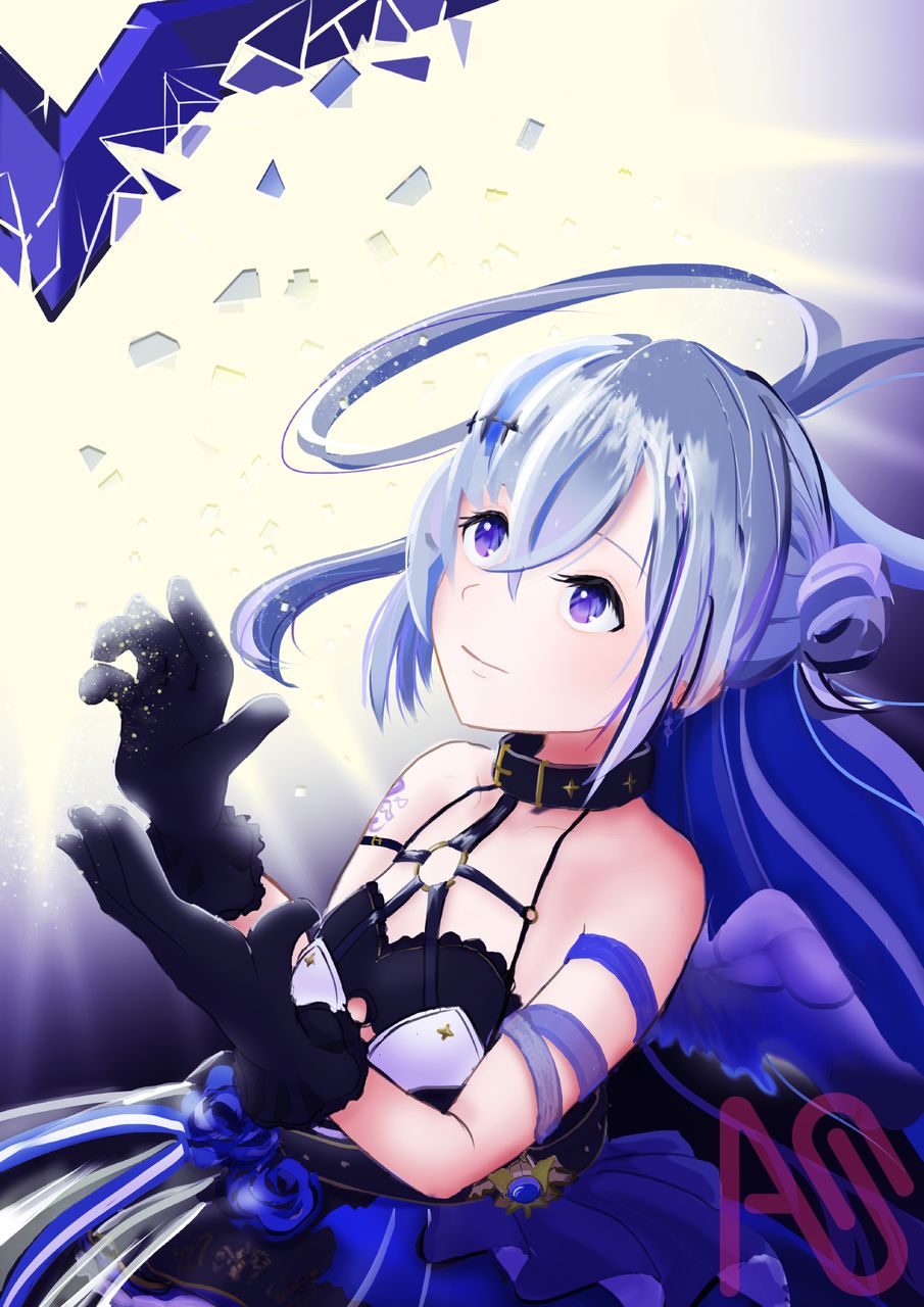 彼方へ Illust of おきけい angel girl fanart 堕天使 virtual_YouTuber hololive かなたーと