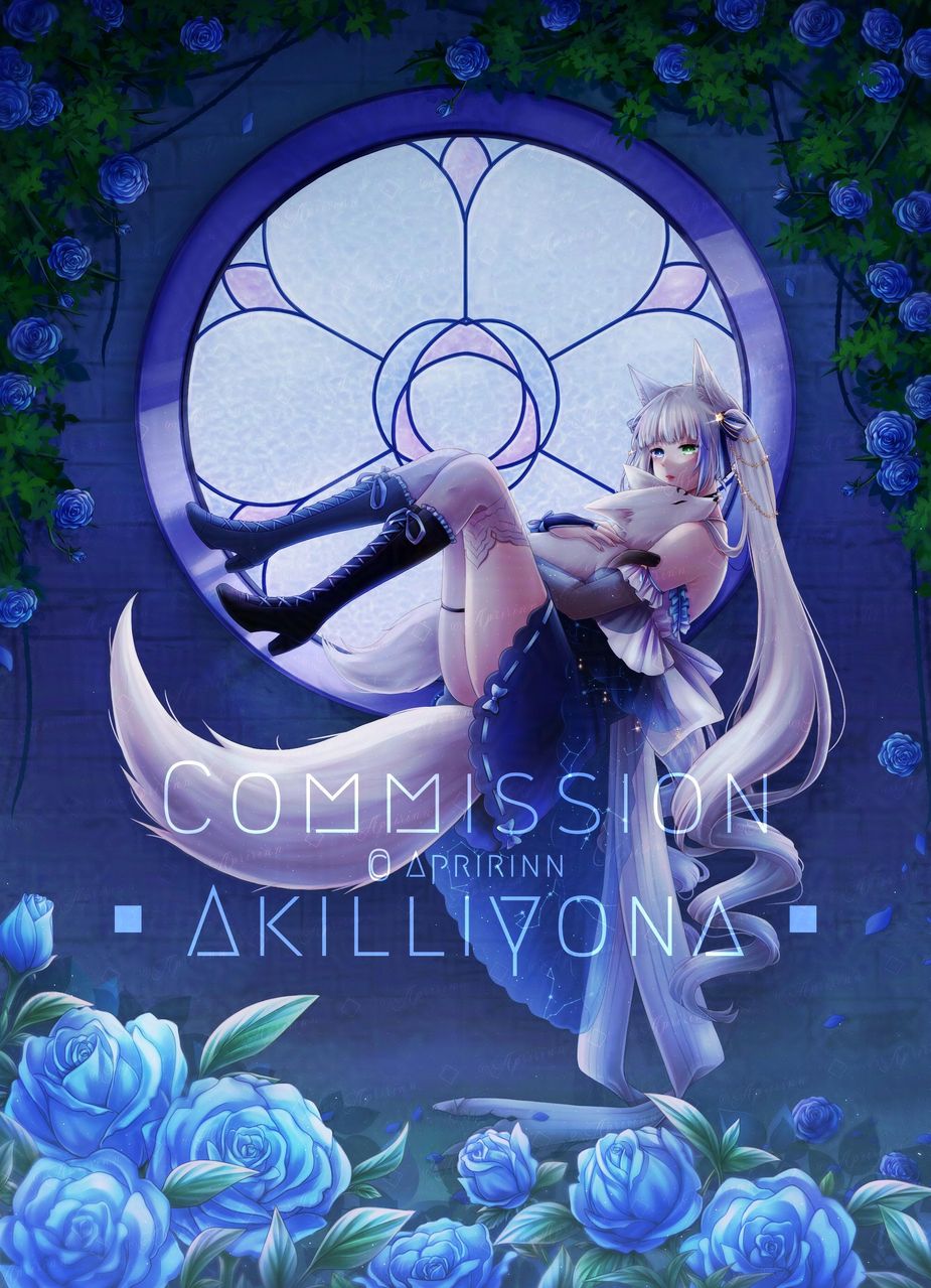 Rose Garden Illust of Apririnn (Onigiri) girl cute oc flower flowers fox Kitsune